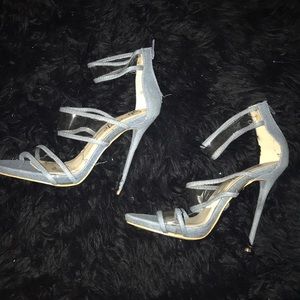 Jean Material Strap Heels